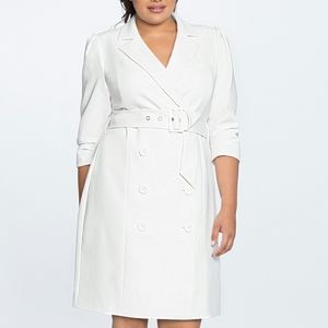 Eloquii White Puff Sleeve Blazer Dress